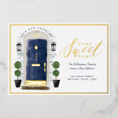 Home - We hebben een blauwe Waterverf deur verplaa Folie Uitnodiging (Voorkant)