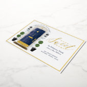 Home - We hebben een blauwe Waterverf deur verplaa Folie Uitnodiging (Gedraaid)