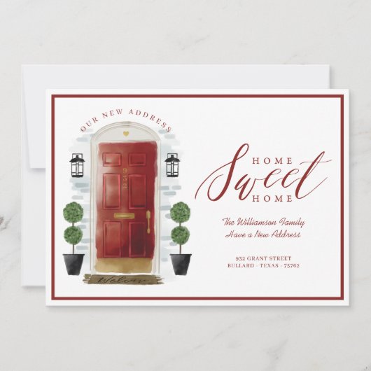 Home - We hebben rode Waterverf-deur verplaatst Aankondiging (Voorkant)