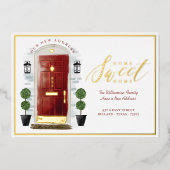 Home - We hebben rode Waterverf-deur verplaatst Folie Uitnodiging (Voorkant)