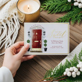 Home - We hebben rode Waterverf-deur verplaatst Folie Uitnodiging