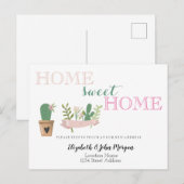 Home-weet-startpagina, Cactus Flower Announceme Aankondigingskaart (Voorkant / Achterkant)