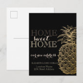 Home-weet-startpagina, Gold-ananas, zwart nieuw ad Aankondigingskaart (Voorkant / Achterkant)