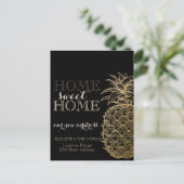 Home-weet-startpagina, Gold-ananas, zwart nieuw ad Aankondigingskaart (Staand voorkant)