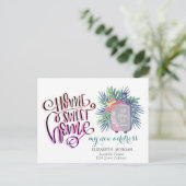 Home-weet-startpagina, Suitcase-palm Leaves Nieuw  Aankondigingskaart (Staand voorkant)