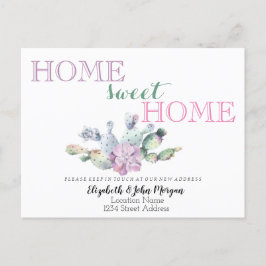 Home-weet-startpunt, Cactus Succulent Flower Aankondigingskaart