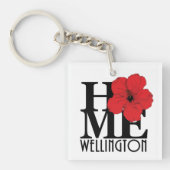 HOME Wellington Florida Red Hibiscus Sleutelhanger (Voorkant)