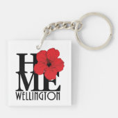 HOME Wellington Florida Red Hibiscus Sleutelhanger (Achterkant)