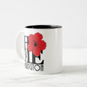 HOME Wellington Red hibiscus 11oz Tweekleurige Koffiemok (Voorkant links)
