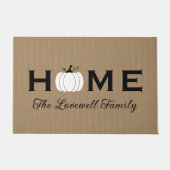 Home White Pumpkin Persoonlijke Herfst voor achter Deurmat (Voorkant)