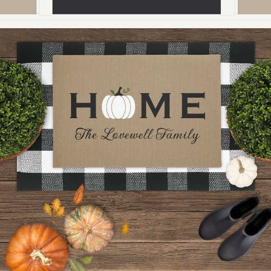 Home White Pumpkin Persoonlijke Herfst voor achter Deurmat