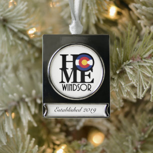 HOME Windsor Colorado Verzilverd Banner Ornament