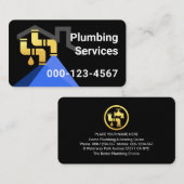 Home With Leaking Plumbing Gold Pipes Visitekaartje (Voorkant / Achterkant)