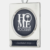 HOME Woodruff SC (aanpassing) Verzilverd Banner Ornament (Links)