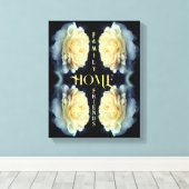 Home Yellow Rose Abstracte Inspirerend woorden Canvas Afdruk (Insitu (Houten vloer))