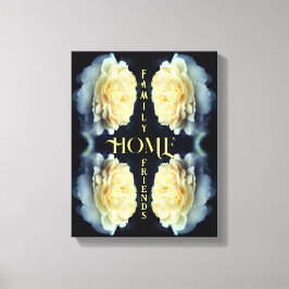 Home Yellow Rose Abstracte Inspirerend woorden Canvas Afdruk