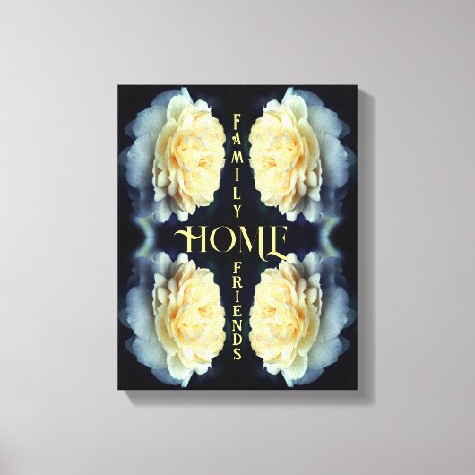 Home Yellow Rose Abstracte Inspirerend woorden Canvas Afdruk (Voorkant)