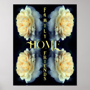 Home Yellow Rose Abstracte Inspirerend woorden Poster