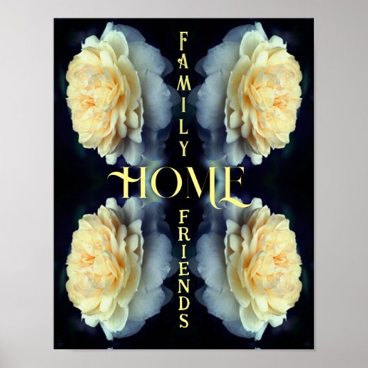 Home Yellow Rose Abstracte Inspirerend woorden Poster (Voorkant)