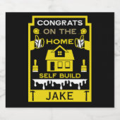 Home Zelfbouw Gefeliciteerd Likeurfles Etiket (Enkel label)
