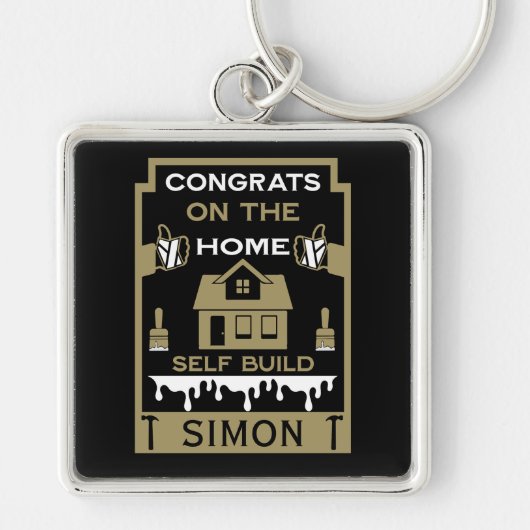 Home Zelfbouw Gefeliciteerd Sleutelhanger (Voorkant)