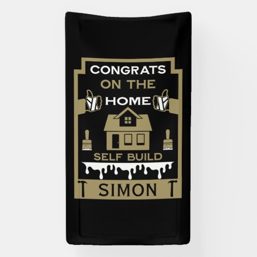Home Zelfbouw Gefeliciteerd Spandoek (Verticaal)