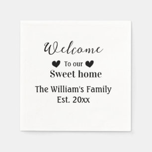 Home zoet welkom toevoegen familienaam jaar d servet