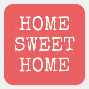 Home zoete home tekst minimaal ontwerp vierkante sticker