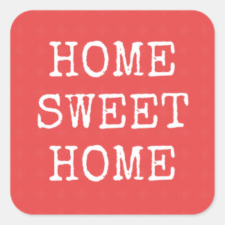 Home zoete home tekst minimaal ontwerp vierkante sticker