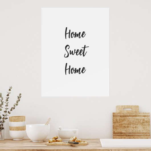 Home zoete huis eenvoudige witte muur minimalist poster (Keuken)
