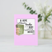 Home zonder Boeken = Lichaam zonder ziel Briefkaart (Staand voorkant)