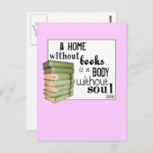 Home zonder Boeken = Lichaam zonder ziel Briefkaart (Voorkant / Achterkant)
