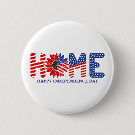 Home Zonnebloem Vlag Patriottisch Douane Ronde Button 5,7 Cm