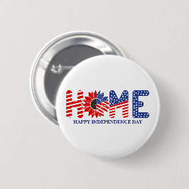 Home Zonnebloem Vlag Patriottisch Douane Ronde Button 5,7 Cm