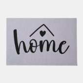 Home Zwart Typografie Hart Welkom Grijze Textuur Deurmat (Voorkant)