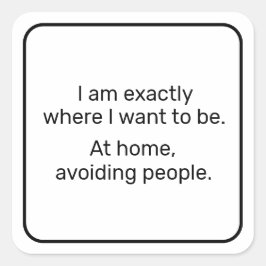 Home (zwart) vierkante sticker