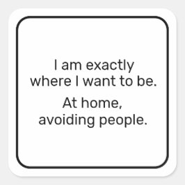 Home (zwart) vierkante sticker