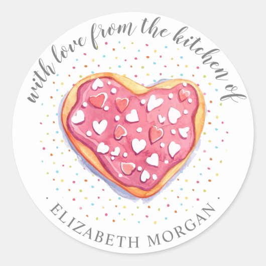 Homebaking donut en sprenkels monogram Sticker (Voorkant)