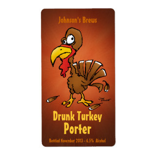 Homebew Beer Labels met Funny Turkey