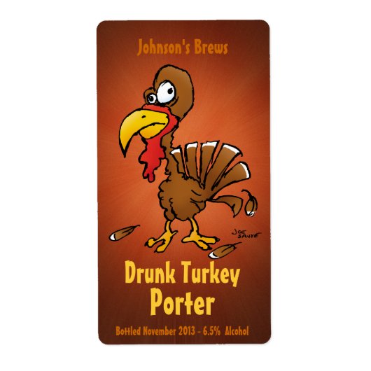 Homebew Beer Labels met Funny Turkey (Voorkant)