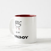 "Homeboy" koffie-Mok Tweekleurige Koffiemok (Voorkant links)