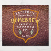 Homebrew Authentic Original Recipe Faux Leather  Bier Etiket (Enkel label)