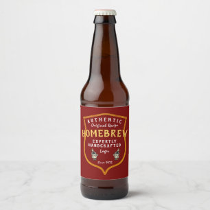 Homebrew Authentiek Origineel Recept Logo Donkerro Bier Etiket