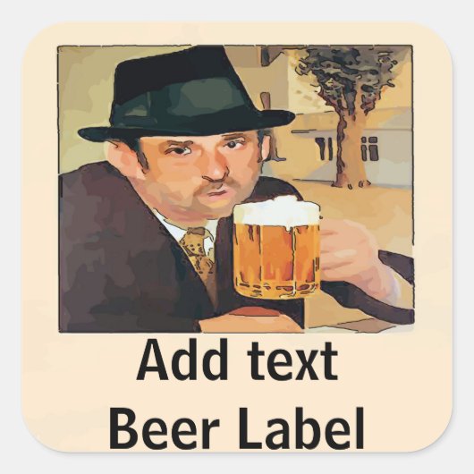 Homebrew Bier, Label, tekst toevoegen Vierkante Sticker (Voorkant)