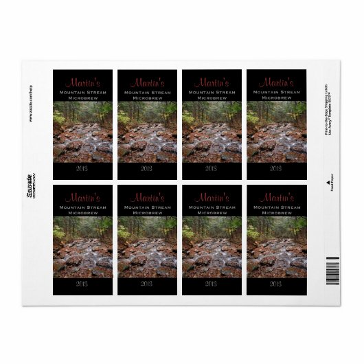 Homebrew Label Mountain Stream (Full Sheet)