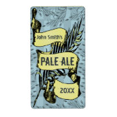  HomeBrewed Bierlabel Scroll Blauw Etiket (Voorkant)