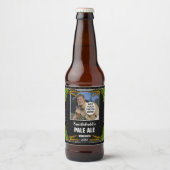 Homebrewing Bier Brouwer Hops Custom Foto Zwart Bier Etiket (Voorkant)