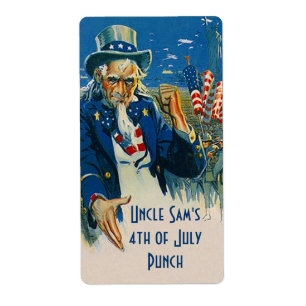 Homebrewing Bier Fles Label Uncle Sam 4th juli