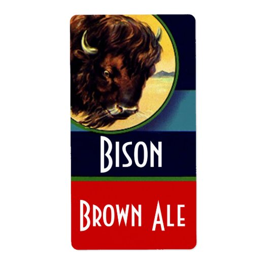 Homebrewing bier Homebrew flesetiketten Bison Ale Etiket (Voorkant)