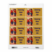 Homebrewing Bierfles Label Dancing Party Beren (Full Sheet)